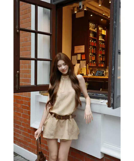 와우 현재 20 아마 품격 올인원 행침 목 조끼 여성 드레스 여름 슬림해 보이는 민소매 드레스