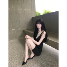 批发早秋时髦叠穿深V领吊带裙女内搭打底短款连衣裙