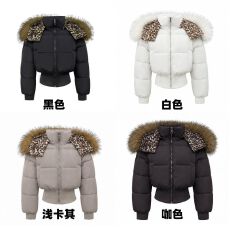 批发豹纹连帽羽绒棉服（可印花）帽子袖子可拆跨境爆款棉服外套