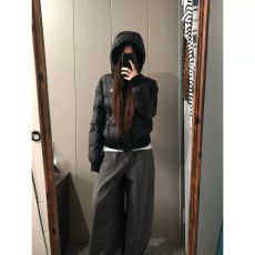 批发肯豆风美式复古连帽羽绒棉服女冬季新款保暖夹棉袄加厚<b class='q'>短</b>款外套潮