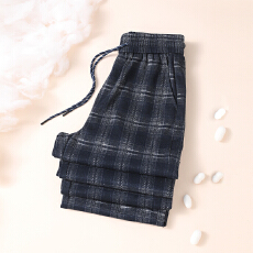 批发直筒阔腿裤女2025新款秋季款宽松慵懒风大码休闲裤高腰格子裤子