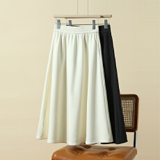 批发法式通勤松紧腰裙子醋酸羊毛呢高腰显瘦大摆气质伞裙女秋<b class='q'>冬</b>半身裙