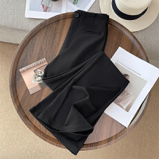 批发实拍#修身黑色微喇西装裤女新款春<b class='q'>秋</b>季高腰显瘦不贴腿垂感喇叭裤