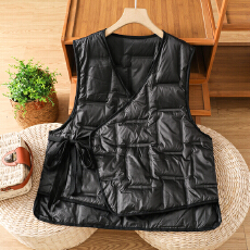 批发实拍#2025短款马甲背心冬女侧系带棉服外套