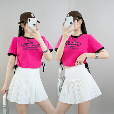 批发演出服夏季啦啦操<b class='q'>服装</b>甜酷走秀表演服JAZZ<b class='q'>爵士舞</b>白色百褶裙套装