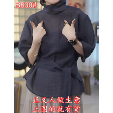 韩系立领中袖绑带衬衫女2026夏季新款设计感收腰显瘦气质短袖上衣