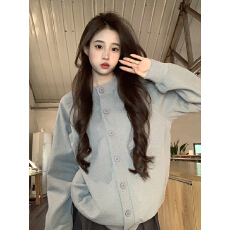 批发实拍华夫格复合牛奶丝卫衣女2025<b class='q'>春</b>秋新款开衫外套设计感圆领上衣