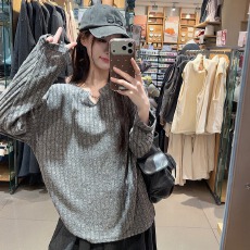 批发实拍<b class='q'>大码</b>女装240克抓毛长袖<b class='q'>t</b><b class='q'>恤</b>打底衫男薄纯色肌理感春秋韩版上衣