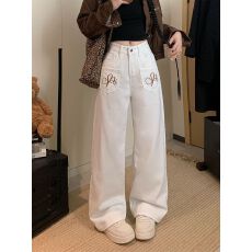 批发阔腿牛仔裤重工设计反口袋复古个性直筒拖地长<b class='q'>裤子</b>