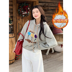 批发实拍特价纯棉华棉复合奥粒绒卫衣<b class='q'>女</b>装秋冬<b class='q'>新款</b>刺绣花连帽保暖上衣