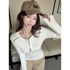 批发实拍特价240克雪花羊绒长袖t恤打底衫女薄款春秋拉链新款圆领上衣