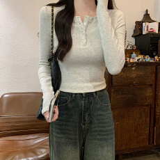 批发实拍2*2螺纹260克打底衫长袖t恤女2026春秋新款纯色圆领薄款上衣