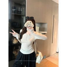 实拍实价 正肩V领针织打底衫女显瘦内搭上衣