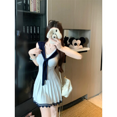 批发实拍实价 松弛韩系透气撞色披肩<b class='q'>连衣裙</b>两件套夏<b class='q'>连衣裙</b>