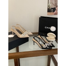 2026春夏款凉鞋细跟尖头包头后空时尚水钻蝴蝶结女单鞋性感高跟鞋