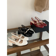 批发2026新款法式金色高跟鞋后空方圆头玛丽珍女鞋一字带粗跟<b class='q'>春</b>款单鞋