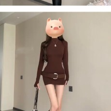 批发小个子150XS秋冬巨显身材包臀短裙修身显高百搭打底长袖连衣裙女