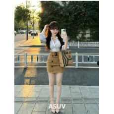 女人味穿搭一整套轻熟御姐风衬衫连衣裙子春秋独特漂亮绝美小套装