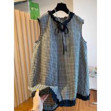 批发大码胖MM减龄格子无袖<b class='q'>连衣裙</b>女夏2026新款宽松漂亮大码富婆裙