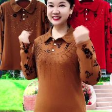 批发秋冬新款加绒保暖内衣女士宽松遮肉弹力一体冬季<b class='q'>妈妈</b>打底衫