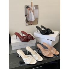 批发法式编织镂空露趾高跟鞋女细跟配裙子性感黑色凉拖鞋外穿