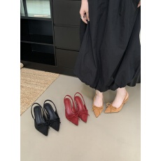 尖头高跟鞋女2026年春季新款黑色法式包头凉鞋浅口女鞋子细跟单鞋