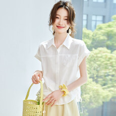 批发2026夏日新款白<b class='q'>衬衫</b>女短袖<b class='q'>t</b><b class='q'>恤</b>高级感轻奢减龄洋气上衣
