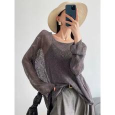 批发<b class='q'>镂空</b>微透<b class='q'>镂空</b>鱼骨线条钩花<b class='q'>针织</b>衫防晒<b class='q'>罩衫</b>女春夏上衣