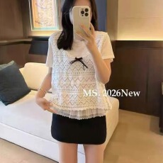 批发钩花镂空背心马甲女叠穿夏季<b class='q'>大码</b>胖mm巨好看短款无袖上衣外搭罩衫