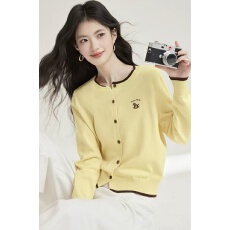 批发刺绣针织<b class='q'>开衫</b>女2026年新款早秋<b class='q'>外</b><b class='q'>搭</b><b class='q'>长袖</b>多巴胺打底上衣时尚薄外套