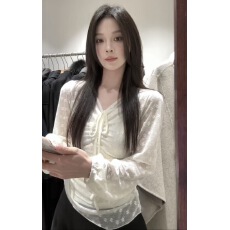 批发秋冬长袖蕾丝衫内搭外穿微透上衣