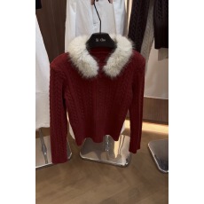 批发已出货~圣诞过年氛围感毛领麻花毛衣