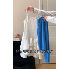 批发花边蛋糕裙摆吊带裙