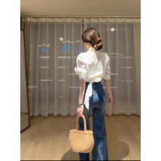 批发五分袖白色衬衫