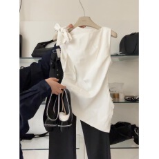 批发已出货~<b class='q'>蝴蝶结</b>飘带无袖背心<b class='q'>衬衫</b>