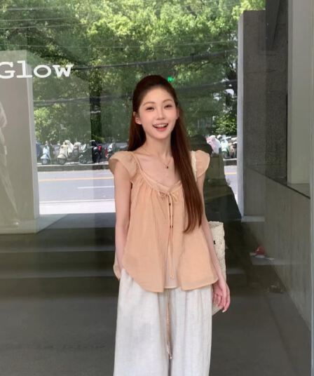 캐미솔 Feifei 소매 셔츠 투피스 세트