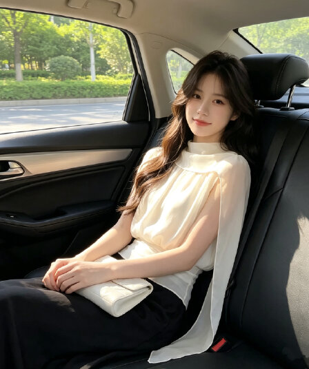 디자인 센스 리본 허리 수축 쉬폰 블라우스