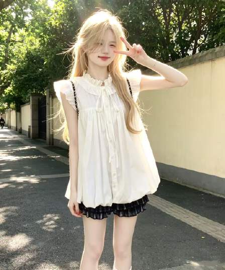 소녀 꽃밭 발레 조끼 작은 날다 소매