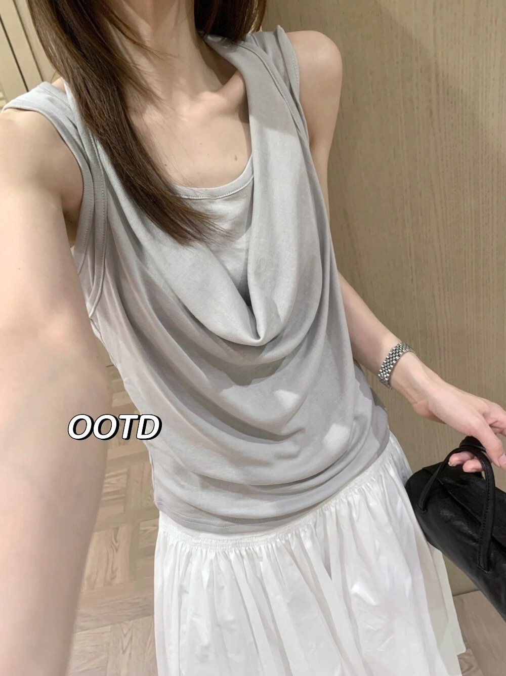페이크 레이어드 조끼 티셔츠