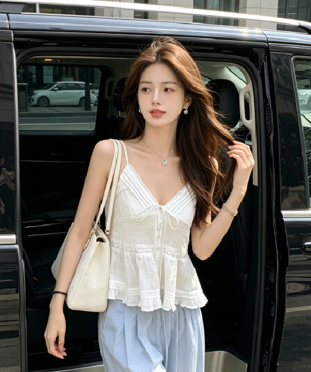 레이스 레이스업 캐미솔