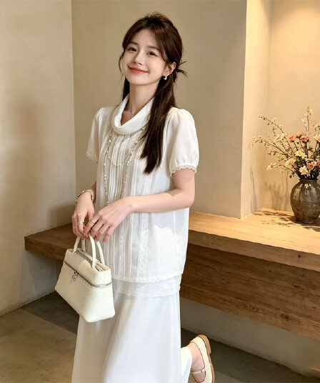 있음 선적 주간 실크 면 린넨 레이스 레이스 폴로 칼라 셔츠