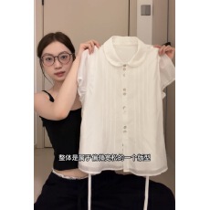 批发韩版娃娃领天丝薄款衬衫