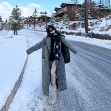 批发已出货 毛呢外套2025秋冬小众设计感阔版高级感灰色长款呢子大衣