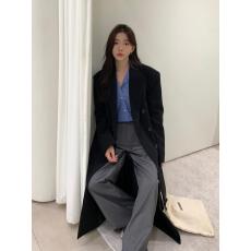 批发已出货 黑色风衣<b class='q'>外套</b><b class='q'>女</b>秋冬韩版宽松垫肩高级感廓形西装毛呢大衣