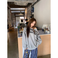 批发已出货 露思同款美式慵懒风套<b class='q'>装</b>辣妹字母斜肩卫衣阔腿休闲格子裤