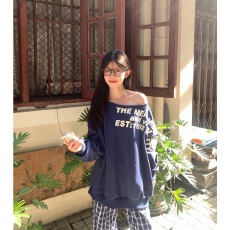 批发已出货 露思同款美式慵懒风套<b class='q'>装</b>辣妹字母斜肩卫衣阔腿休闲格子裤