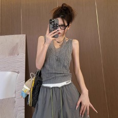 批发<b class='q'>假两件</b>2026年夏季新款<b class='q'>针织衫</b>修身显瘦背心简约百搭女