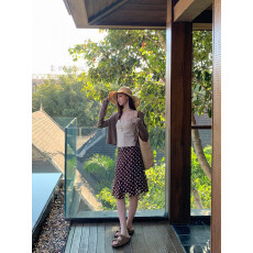 批发a<b class='q'>字</b><b class='q'>半身裙</b>女2026新款夏季包臀鱼尾<b class='q'>裙</b>棕色波点小个子<b class='q'>裙</b>子女