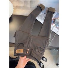 批发美拉德穿搭~咖色加绒高腰牛仔裤女冬保暖紧身显瘦小脚<b class='q'>铅笔裤</b>靴裤