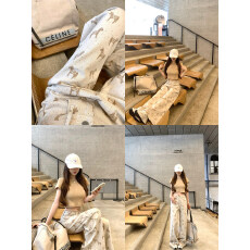 批发复古波点小马提花<b class='q'>牛仔裤</b>女款2026新款早春高级感百搭独特阔腿裤子